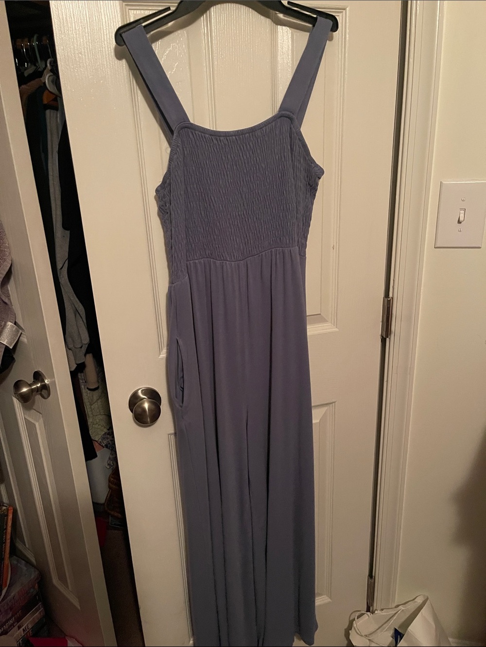 Lavender Wide-Strap One-Piece Jumpsuit